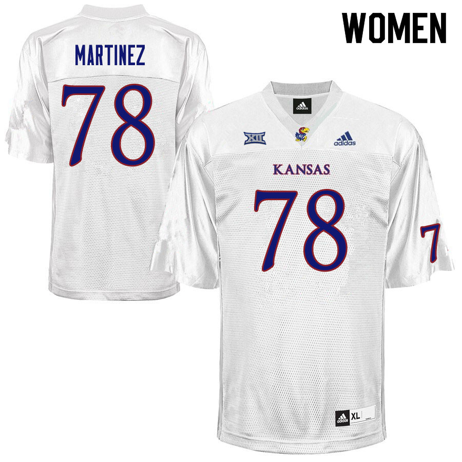 Women #78 Nicholas Martinez Kansas Jayhawks College Football Jerseys Sale-White - Click Image to Close
